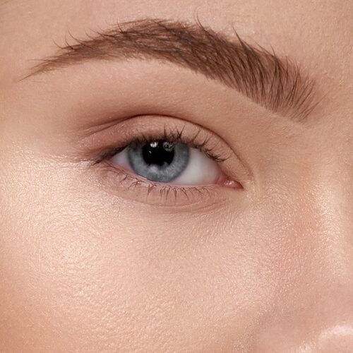 Attractive girl with brow styling after beauty salon