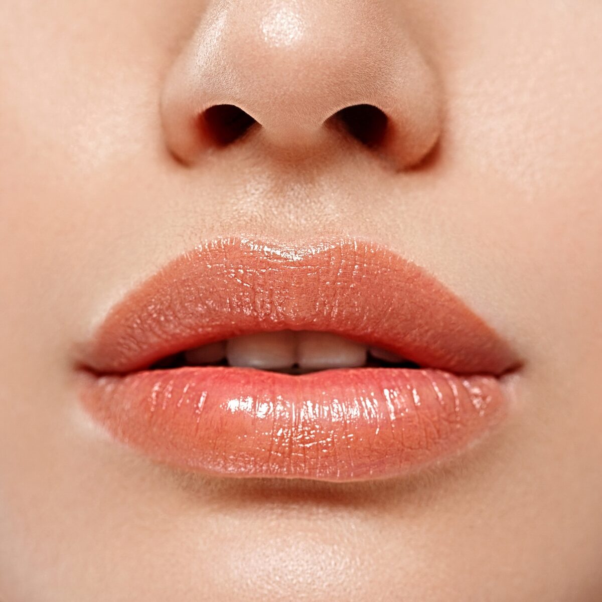 Woman lips mouth biting lip